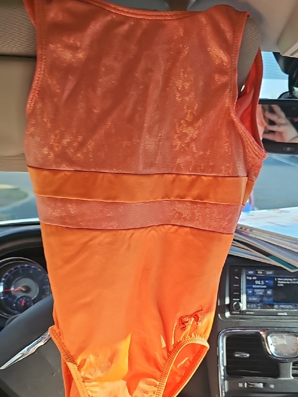 GK Shimmery Orange Leotard Large